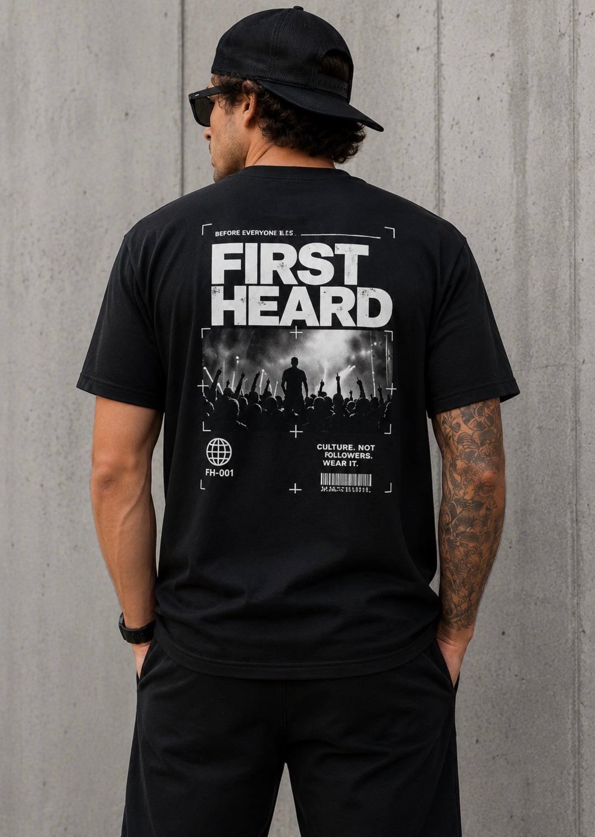 First Heard FH-001 Heavyweight Tee — Black