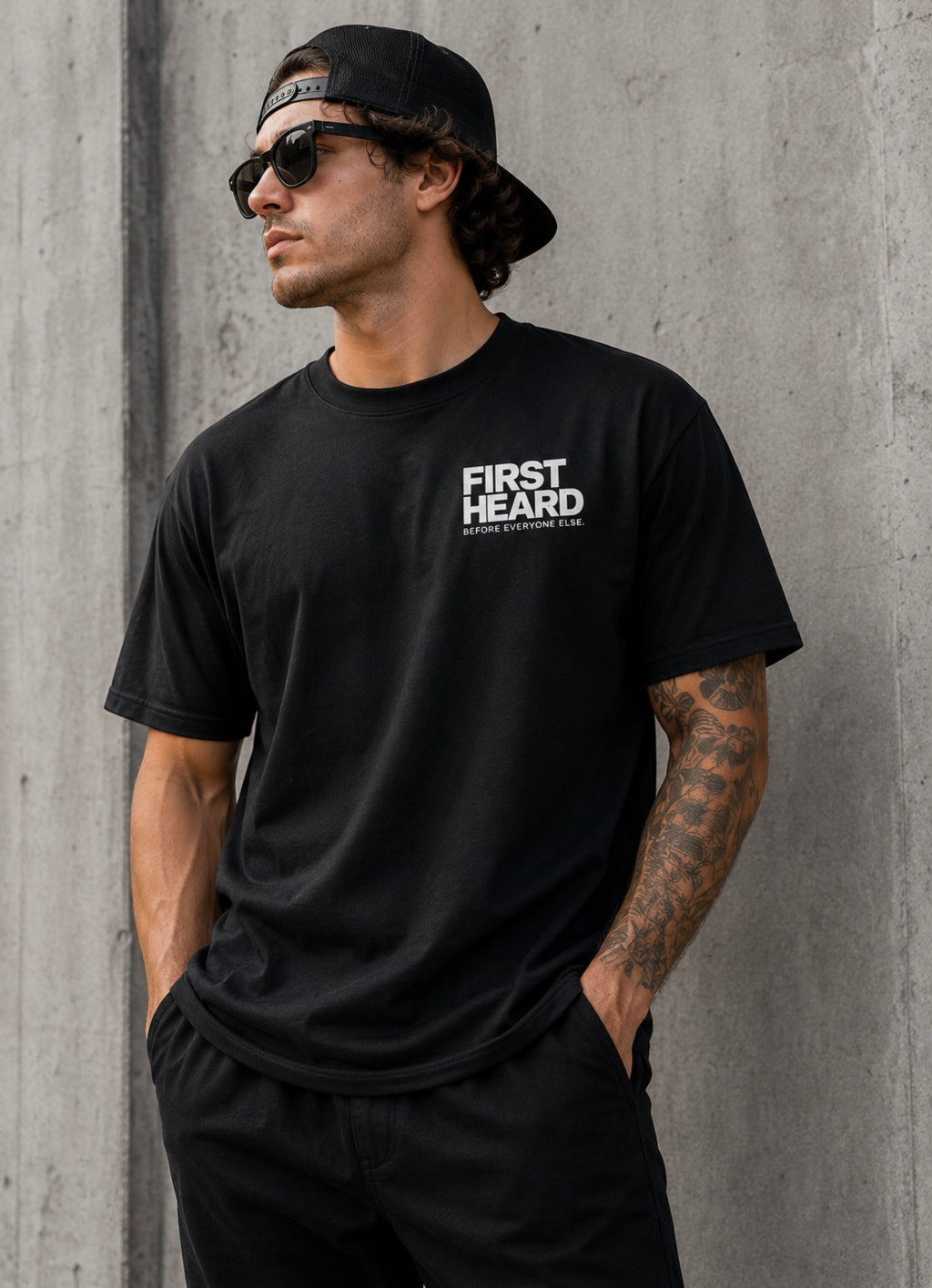 First Heard FH-001 Heavyweight Tee — Black