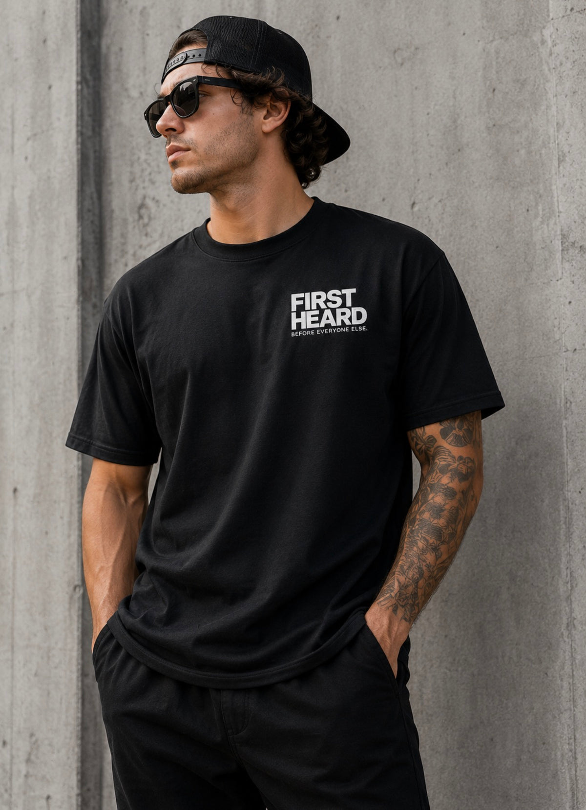 First Heard FH-001 Heavyweight Tee — Black